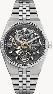 Ingersoll THE LANDING Automatic (40mm) Grey Skeleton Dial / Stainless Steel Bracelet I18701