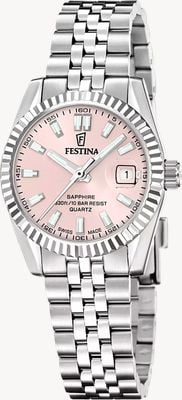 Festina Swiss Made Classic Quartz (29mm) Pink Sunray Dial / Stainless Steel Bracelet F20087/2