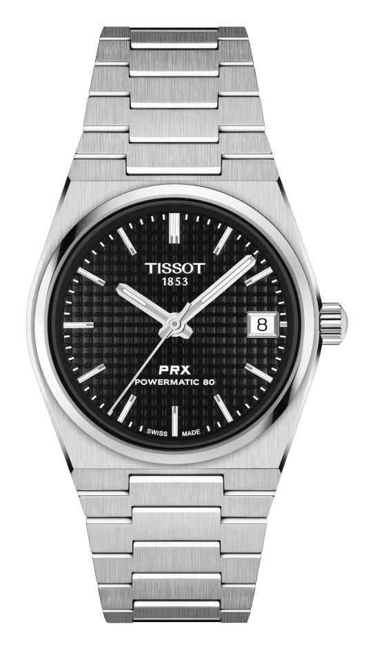 Photos - Wrist Watch TISSOT T1372071105100 PRX Powermatic 80 Black Dial / Watch Silver,Black T1372071105100 (35mm)