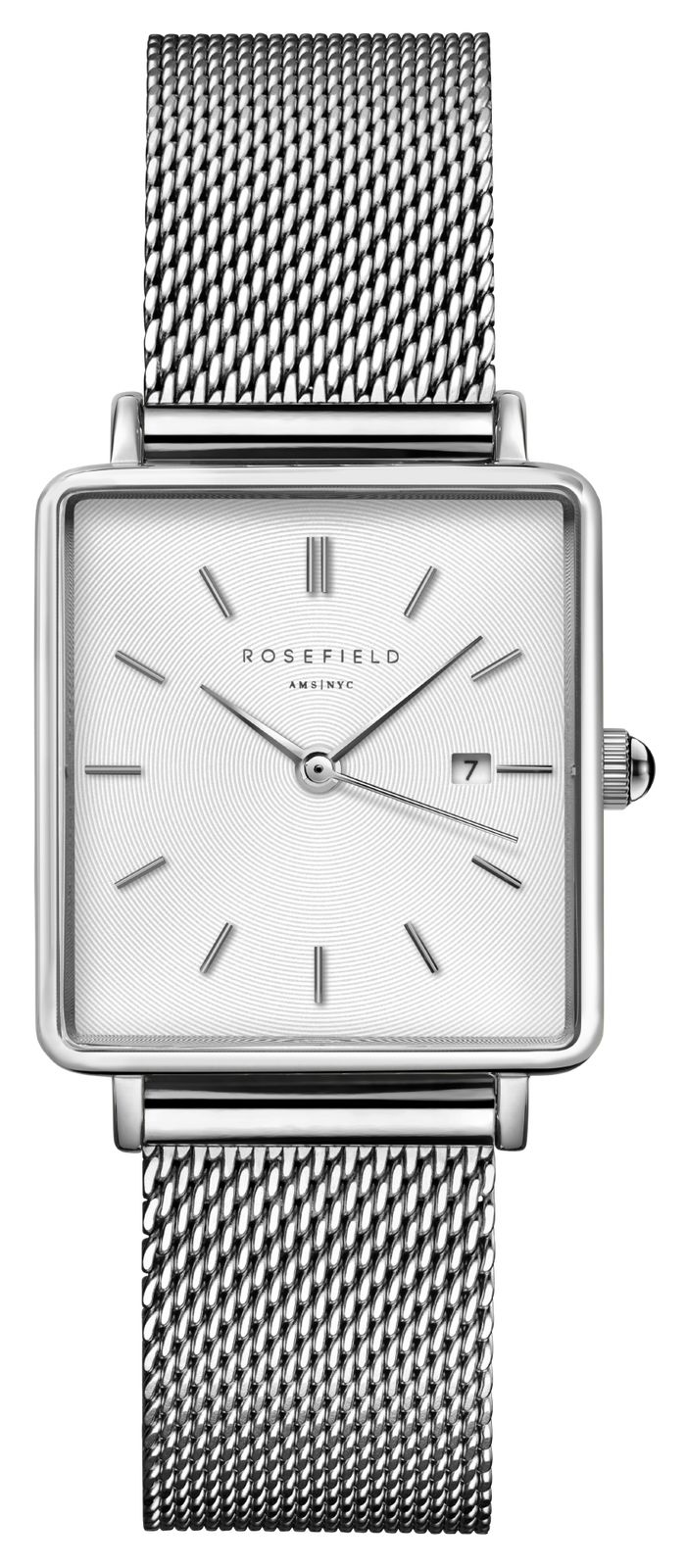 Rosefield QWSS-Q02 Boxy (26mm) White Dial / Stainless Steel Watch