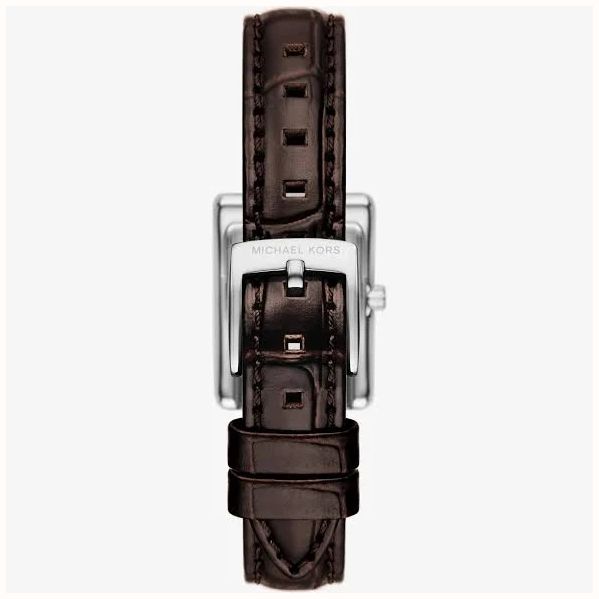 Michael Kors Women's Petite Essex Stainless Steel Brown Crocodile Embossed Leather Strap MK7693 - alternate view 2