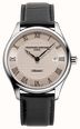 Frederique Constant Classics Quartz Date (40mm) Cream Clous de Paris Guilloché / Black Leather Strap FC-220CR5B6