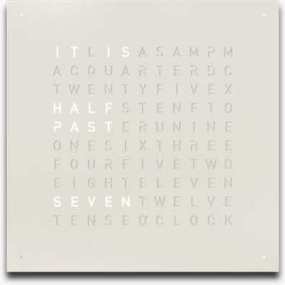 QLOCKTWO EARTH 45 STEEL SERIES WHITE PEPPER (English) - White Lacquered QT4ENWHPC-UK