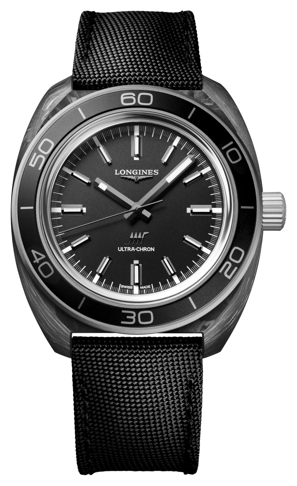 Longines L28394522 Ultra-Chron Carbon Automatic Chronometer Watch