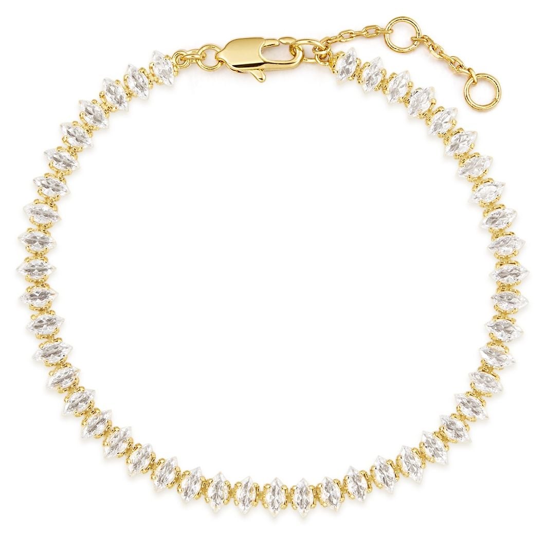 Burren Jewellery B1361 18k Gold Plate Marquise Shape Tennis