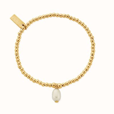ChloBo Cute Charm Pearl Drop Bracelet - 18ct Gold Plated GBCCPD