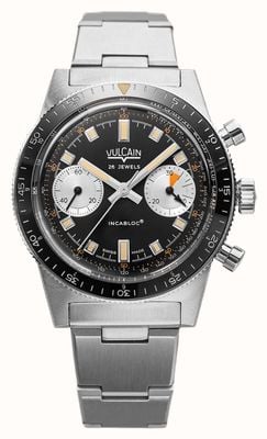 Vulcain Skindiver Chronograph Automatic (39.7mm) Black Dial / Stainless Steel Bracelet Watch 590176A07.BHM286