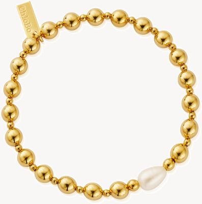 ChloBo Feature Pearl Bracelet - 18ct Gold Plated GBFEALP