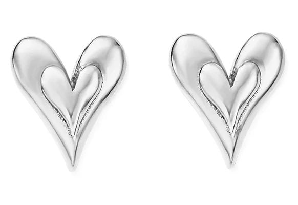 ChloBo SEST3596 Sunlit Heart Stud Earrings - 925 Sterling Jewellery