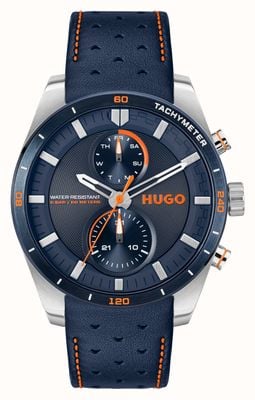 HUGO Men's #Fast (44mm) Blue Dial / Blue Leather Strap 1530371