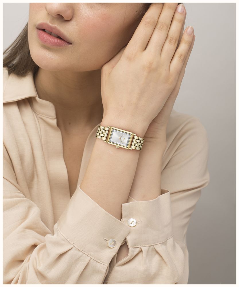 Lacoste Catherine Quartz (20.7x28.3mm) Silver Sunray Dial / Gold PVD Stainless Steel Bracelet 2001486 - alternate view 4