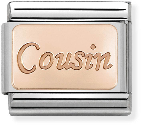 Nomination Classic Cousin 9ct Rose Gold & Steel Charm 430108/15