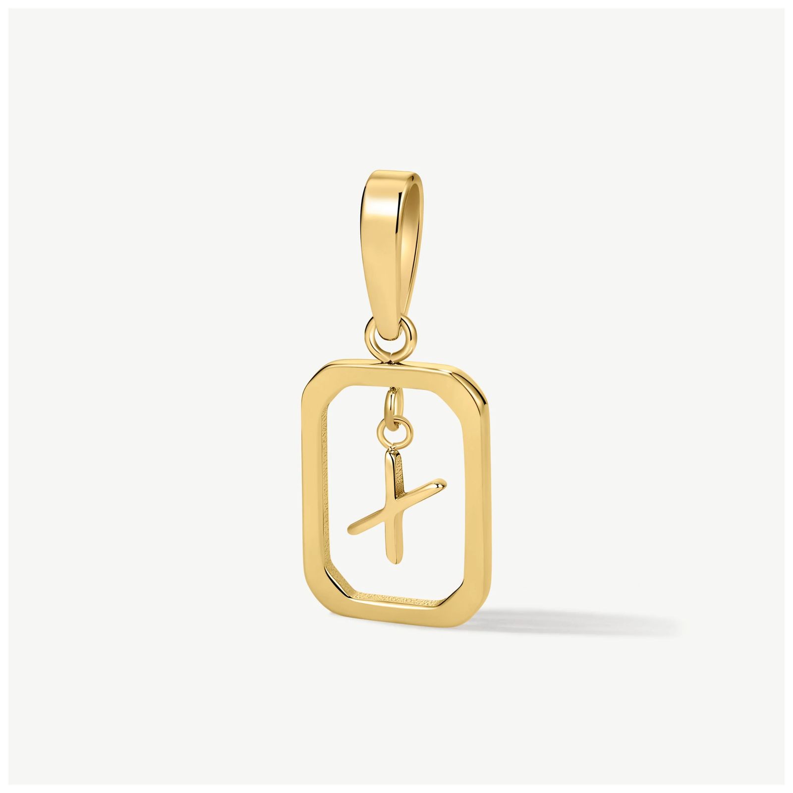 D.LOUISE CH-18-24 Gold Tone Floating Initial Pendant - X Jewellery