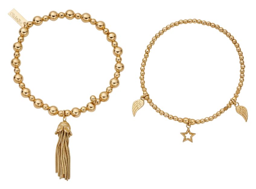 ChloBo GBSTA3G Guidance Stack Of 2 Bracelets Gold Plated Jewellery