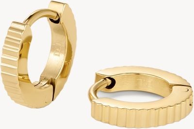 D.LOUISE Mini Pleat Gold Plated Huggies SKE-033