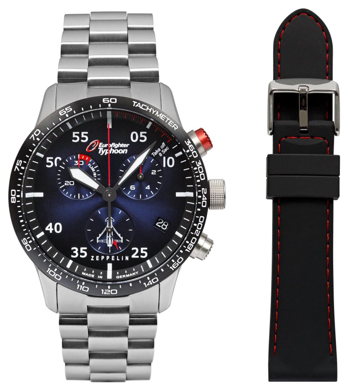 Zeppelin 7298M-3SET Eurofighter Quartz Chronograph (43mm) Watch