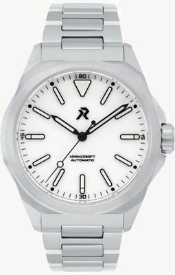RZE Resolute Pro Automatic (40mm) White Enamel Dial / UltraHex Titanium Bracelet Watch RES-40-WH
