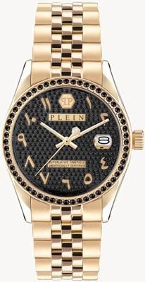 Philipp Plein DATE SUPERLATIVE STREET COUTURE / Black Dial Gold PVD Steel PWYAA0923