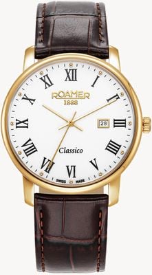 Roamer Classico Gents Quartz (40mm) White Dial / Brown Leather Strap 971856 48 25 05