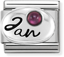 Nomination Classic January Birthstone Garnet Sterling Silver & Steel Charm 330505/01