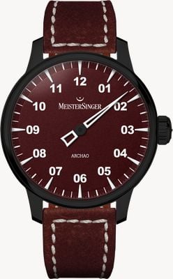 MeisterSinger Archao Automatic DLC (43mm) Dark Red Grained Dial / Dark Red Leather Strap AR911BL
