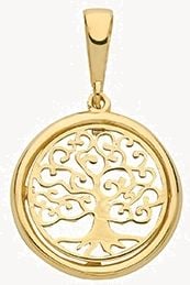 Treasure House 9ct Yellow Gold Tree Of Life 1.5cm 2.2cm Drop Pendant Only PN1077
