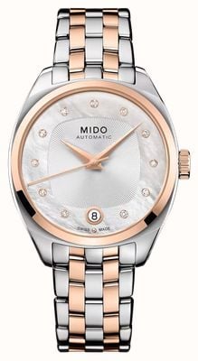 Mido Belluna Royal Lady Automatic (33.4mm) Mother-of-Pearl Dial / Two-Tone Stainless Steel Bracelet Watch M0243072211600
