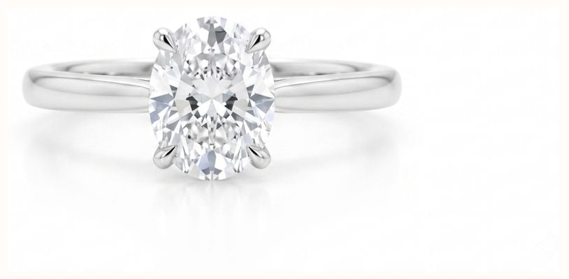 9ct White Gold 1.00ct Oval Cut Lab Grown Diamond Ring LGDR057/M