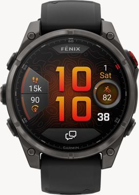 Garmin Fenix 8 Pro 47mm AMOLED Sapphire Premium Multisport GPS Carbon Grey DLC with Black Silicone 010-03198-01