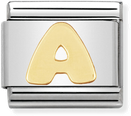 Nomination Classic Letter A 18ct Gold & Steel Charm 030101/01