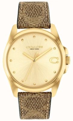 Coach Women's Greyson | Gold Dial | Brown Leather Strap 14504111
