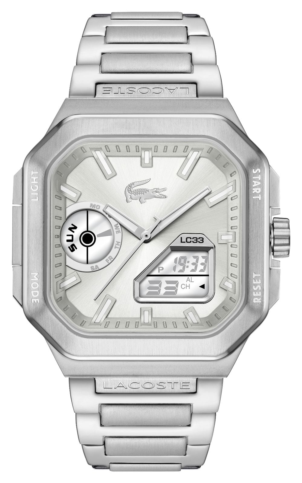 Lacoste 2011531 Stainless Steel Silver Dial LC33 Square Watch