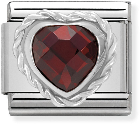 Nomination Classic Heart Sterling Silver & Steel Charm 330603/005