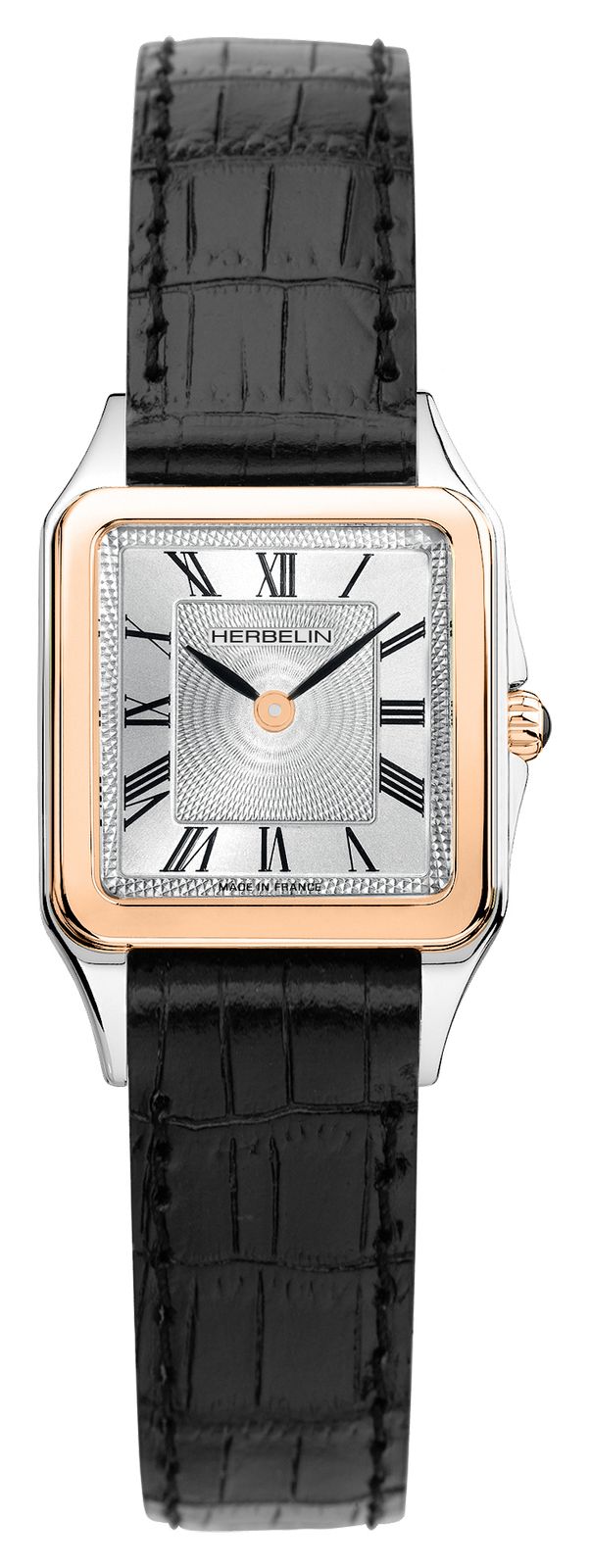 Herbelin 17457TR01 Luna Quartz (24mm) Silver GuillochÃ© Dial Watch