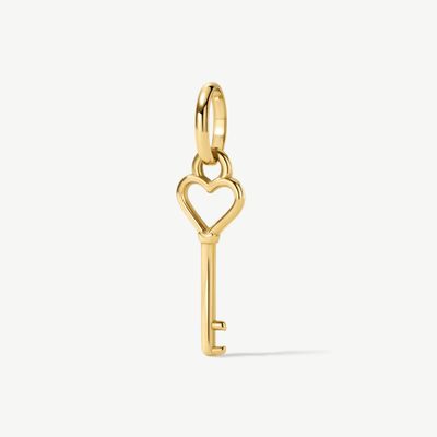 D.LOUISE Gold Tone Mini Heart Key Charm CH13