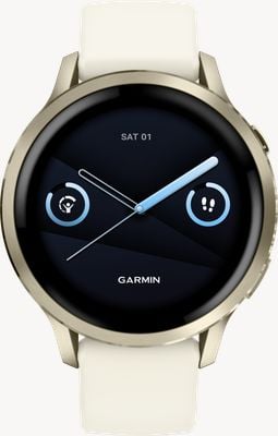 Garmin Venu 4 - AMOLED Health and Fitness Smartwatch (41mm) Lunar Gold With Bone Silicone Band 010-03013-00