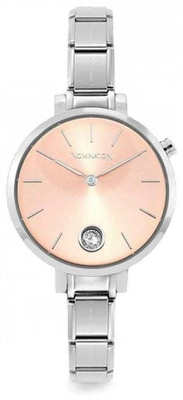 Nomination PARIS Watch With Steel Band ROUND With Zircon Pink Gold 076033/027