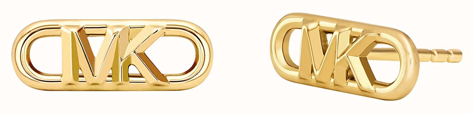 Michael Kors MK Statement Link Gold Plated Sterling Silver Logo Stud Earrings MKC164300710