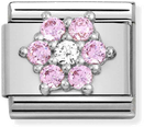 Nomination Composable CL SYMBOLS Steel Cz And Silver 925 RICH PINK And WHITE Flower 330322/03