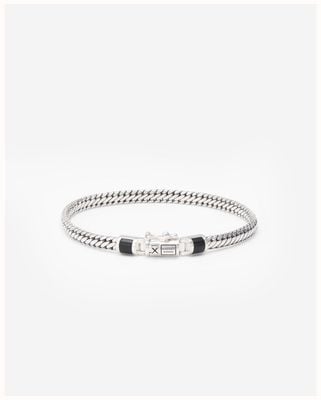 Buddha To Buddha Ben Mini Gemstone Bracelet Onyx Sterling Silver Size E 18.2cm 001K011011505