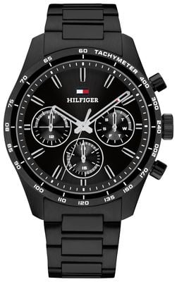 Tommy Hilfiger Hampton Black Dial Black Bracelet Watch 1792280