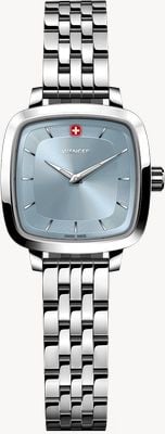 Wenger Vintage Classic Quartz (27mm) Light Blue Sunburst Dial / Stainless Steel Bracelet 01.1911.104