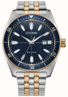 Citizen Eco-Drive Sport (43mm) Navy Blue Dial / Two-Tone Stainless Steel Bracelet AW1914-55L