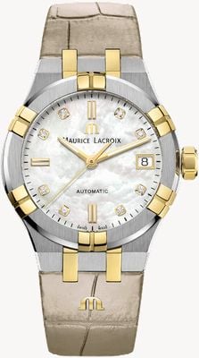 Maurice Lacroix Aikon Automatic Date (35mm) Mother of Pearl Dial / Beige Calf Leather Strap AI6006-PVY11-170-1