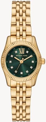 Michael Kors Women's Lexington (26mm) Green Dial / Gold-Tone Stainless Steel Bracelet Watch MK4842