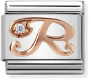Nomination Classic Letter R 9ct Rose Gold & Steel Charm 430310/18