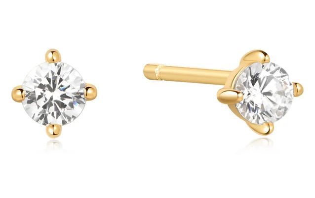 Ania Haie E057-01G Gold Plated Silver Solitaire Studs Jewellery