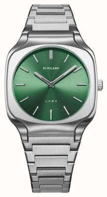 D1 Milano Square Eden (37mm) Green Sunray Dial / Stainless Steel Bracelet SQBJ06