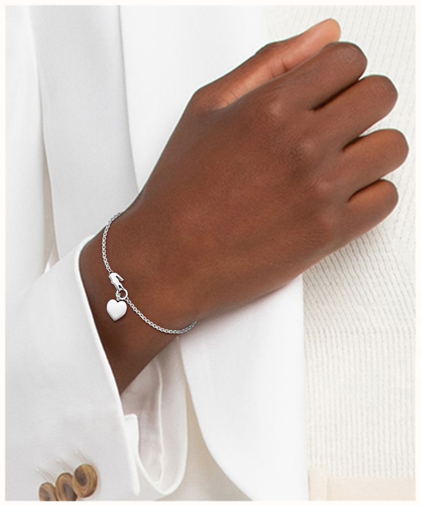 Lacoste Love My Croc Heart Stainless Steel With Heart Charm Bracelet 2040027 - alternate view 2