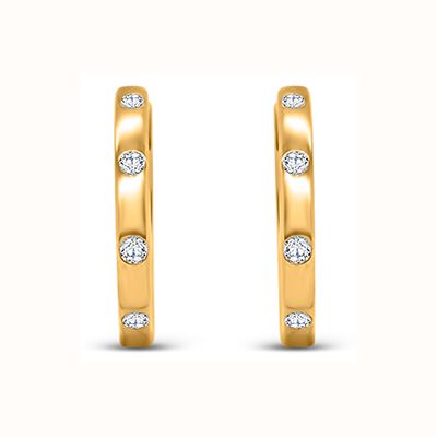 Clarity Jewellery White Gold Diamond Dot 0.15ct Hoops CE300142